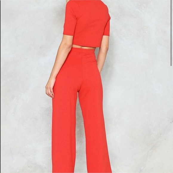 Red 2-Piece Pantsuit - Picture 2 of 6